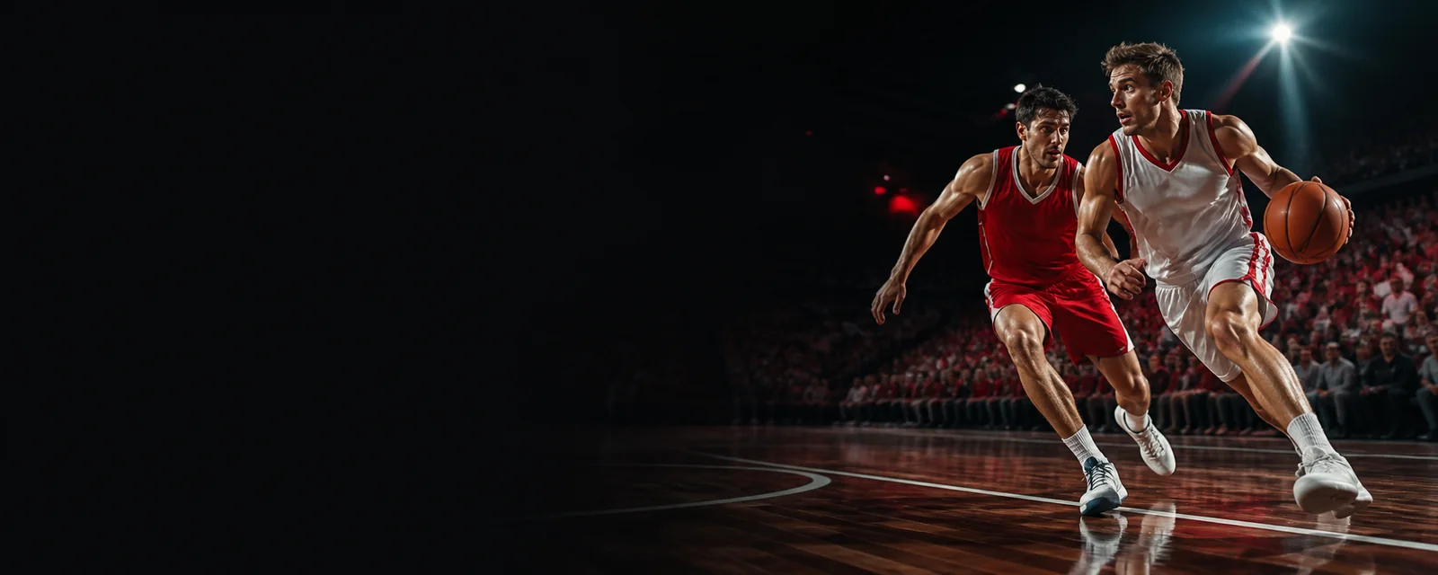 Voksne basketballspillere under en kamp i Danmark